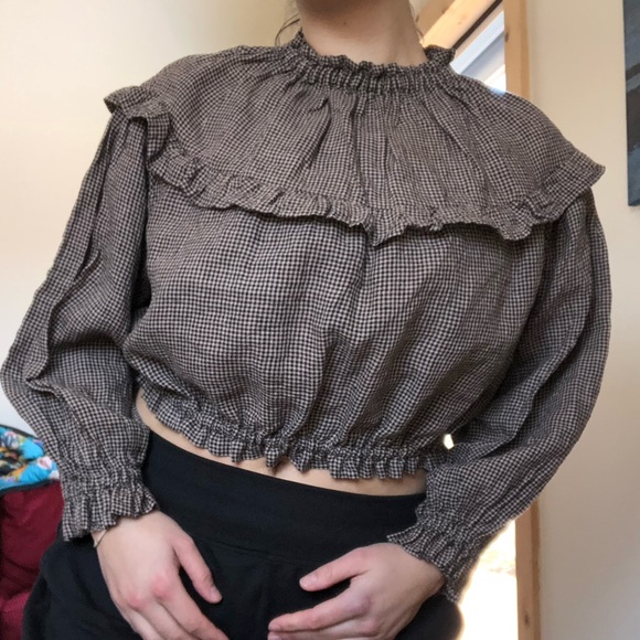 Handmade Tops - 100% Linen Victorian Style Blouse